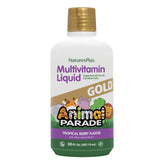 NaturesPlus Animal Parade Gold liquid bottle for kids supports daily vitamins and immune wellness.