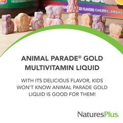 NaturesPlus Animal Parade Gold tropical berry flavor for kid-friendly supplement