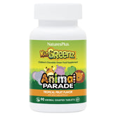NaturesPlus Animal Parade KidGreenz bottle front with tropical flavor appeal for kids