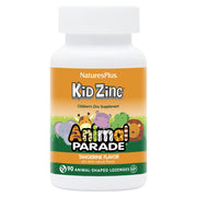 NaturesPlus Animal Parade KidZinc lozenges in tangy tangerine for kids' daily zinc support.