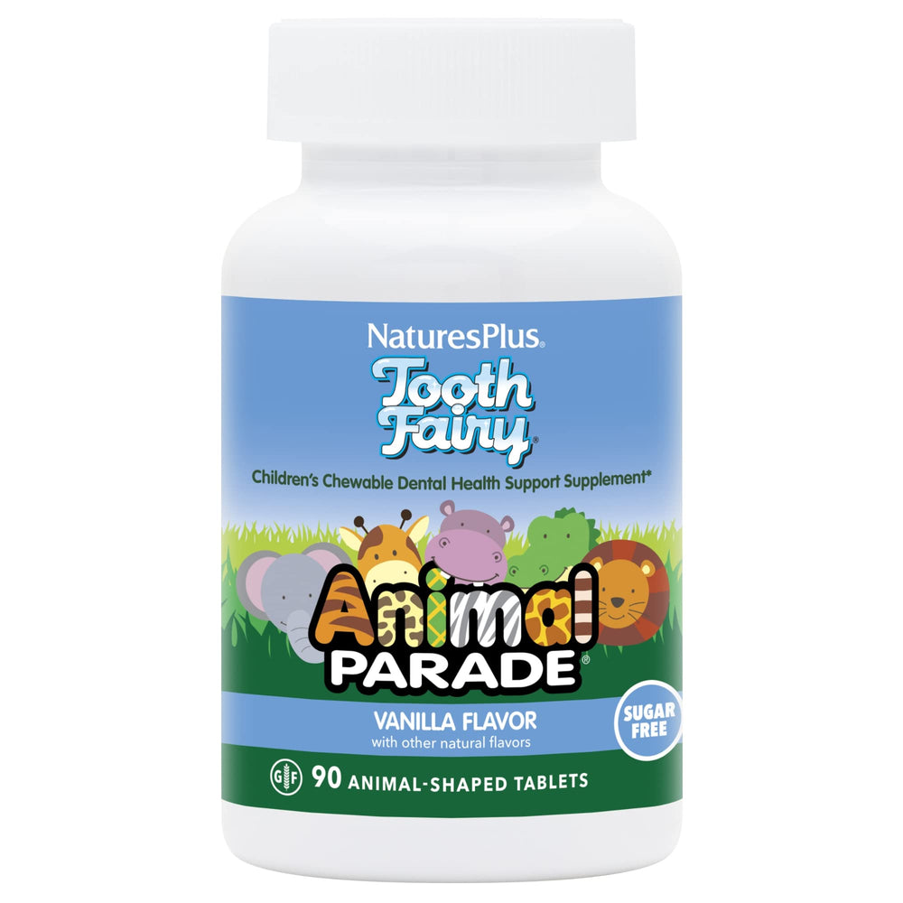 NaturesPlus Animal Parade Tooth Fairy bottle for kid-friendly dental care