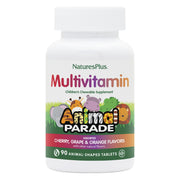 Nature's Plus Animal Parade two-pack bottle shown with kid-friendly packaging for daily use.