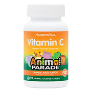 NaturesPlus Animal Parade vitamin C chews front bottle with kid-friendly packaging for daily use.