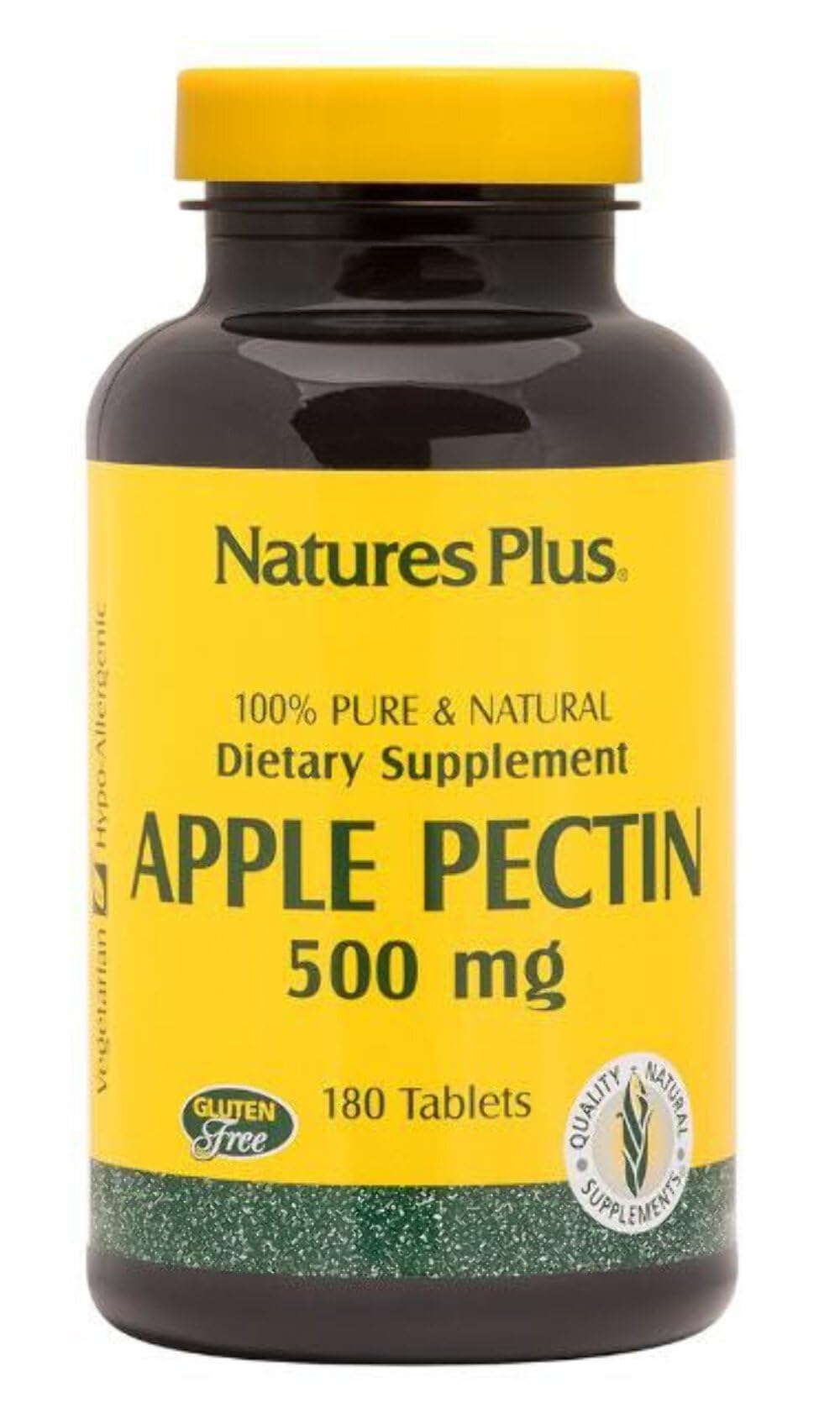 NaturesPlus Apple Pectin bottle with 180 tablets for natural fiber support