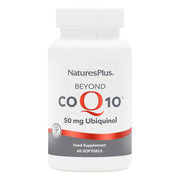 Nature'sPlus Beyond CoQ10 bottle front shows high-strength ubiquinol for daily energy support.