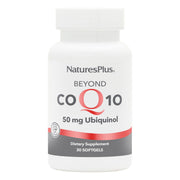 NaturesPlus Beyond CoQ10 softgel bottle front highlighting ubiquinol support for energy.