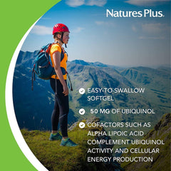 Nature'sPlus Beyond CoQ10 ubiquinol active-form image illustrating cellular energy support.