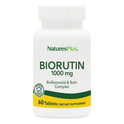 NaturesPlus Biorutin bottle top view highlighting the 1000 mg per tablet formula.