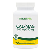 NaturesPlus Cal/Mag bottle front view showing high potency calcium and magnesium