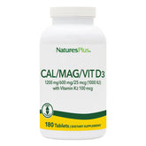 NaturesPlus Calcium Magnesium Vitamin D3 with K2 bottle front for bone support.