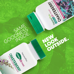 NaturesPlus Herbal Actives Chasteberry capsules highlighting the blend for vitality.
