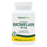 NaturesPlus chewable bromelain 40 mg tablets front view for easy daily use.