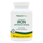 NaturesPlus Chewable Iron bottle view, convenient daily iron support