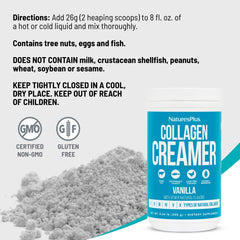 Spoon of collagen creamer beside coffee, ready to blend into morning routine