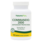 NaturesPlus Commando 2000-90 bottle front, showcasing antioxidant protection.