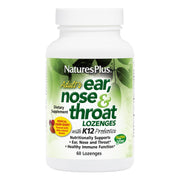 NaturesPlus Ear Nose Throat Lozenge bottle in tropical berry flavor supports immune health and fresh breath.