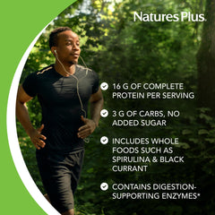 NaturesPlus Energy Shake poured into a glass shows creamy, versatile mix ideas.