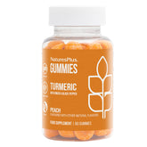 NaturesPlus Gummies Turmeric Curcumin peach bottle for convenient daily wellness.