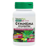 NaturesPlus Gymnema Sylvestre bottle close-up showing 300 mg formula for daily wellness support.