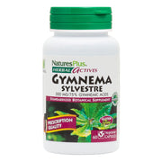 NaturesPlus Gymnema Sylvestre bottle close-up showing 300 mg formula for daily wellness support.