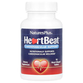 NaturesPlus Heartbeat vegan tablets bottle for a convenient daily supplement routine.