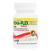 NaturesPlus Hema-Plex Iron tablets bottle showing 85 mg slow-release formula for daily support