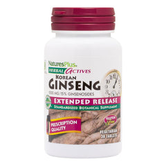 NaturesPlus Herbal Actives Korean Ginseng bottle with extended-release formula for steady daily support.