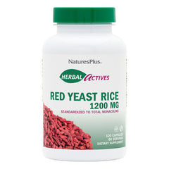 NaturesPlus Herbal Actives Red Yeast Rice bottle with 60 servings for vegan, gluten-free daily use.
