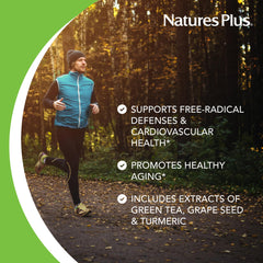 NaturesPlus Herbal Actives Resveratrol tablets 60-count pack ready for daily use