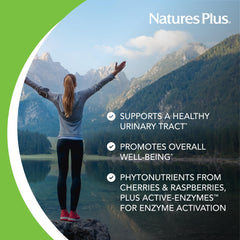 NaturesPlus Herbal Actives Ultra Cranberry 1500 ingredients graphic with enzymes