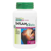 NaturesPlus InflamActin bottle front shows everyday wellness in a plant-based capsule.