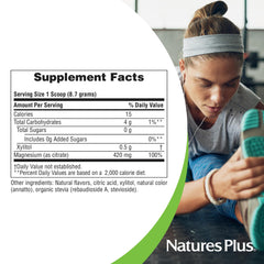 NaturesPlus KalmAssure mixing in water reveals a citrus-flavored smooth drink