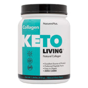 NaturesPlus Ketoliving natural collagen tub front view for keto-friendly protein
