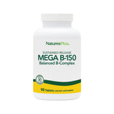 NaturesPlus Mega B-150 bottle front shows high-potency B vitamins for daily energy support.
