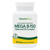 NaturesPlus Mega B150 Complex bottle front highlights sustained-release design for balanced daily energy