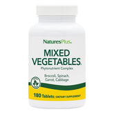 NaturesPlus Mixed Vegetables tablets bottle front for convenient daily greens.