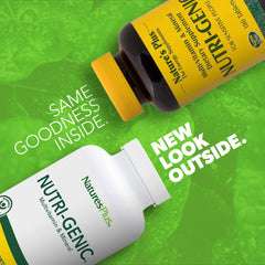 Nature's Plus Nutri-Genic tablets closeup highlighting vegetarian tablets