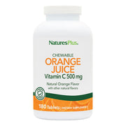 NaturesPlus Orange Juice Vitamin C chewable tablet bottle close-up for daily immune support