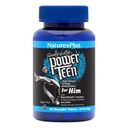 NaturesPlus Power Teen for Him bottle shows daily multivitamin serving.