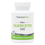 NaturesPlus PRO Quercetin 500 mg bottle front view with vegan capsules for daily use.