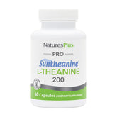 NaturesPlus PRO Suntheanine bottle highlighting calm alertness for focused mornings