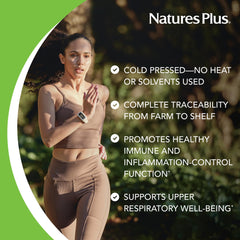 NaturesPlus PRO ThymoQuin label highlights gluten-free formulation and farm-to-shelf traceability.