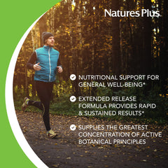 Nature's Plus Rhodiola bottle on a desk, handy 30-serving supply.