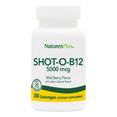 NaturesPlus Shot-O-B12 Wild Berry lozenge bottle for convenient daily use