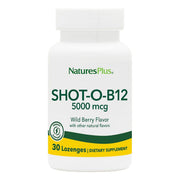 NaturesPlus Shot-O-B12 Wild Berry lozenge bottle for convenient daily use