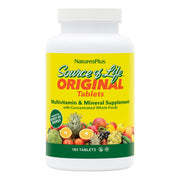 NaturesPlus Source of Life bottle with 180 tablets for energy support.