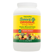 NaturesPlus Source of Life Energy Shake granola flavor container highlights a tasty meal replacement