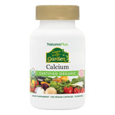 NaturesPlus Source of Life Garden calcium bottle label showing organic plant-based minerals for daily support
