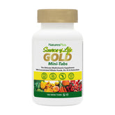 NaturesPlus Source of Life Gold bottle front shows a comprehensive multivitamin blend