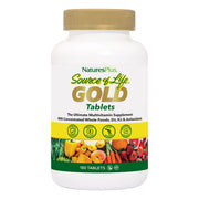 NaturesPlus Source of Life Gold bottle front view signals daily multivitamin support.